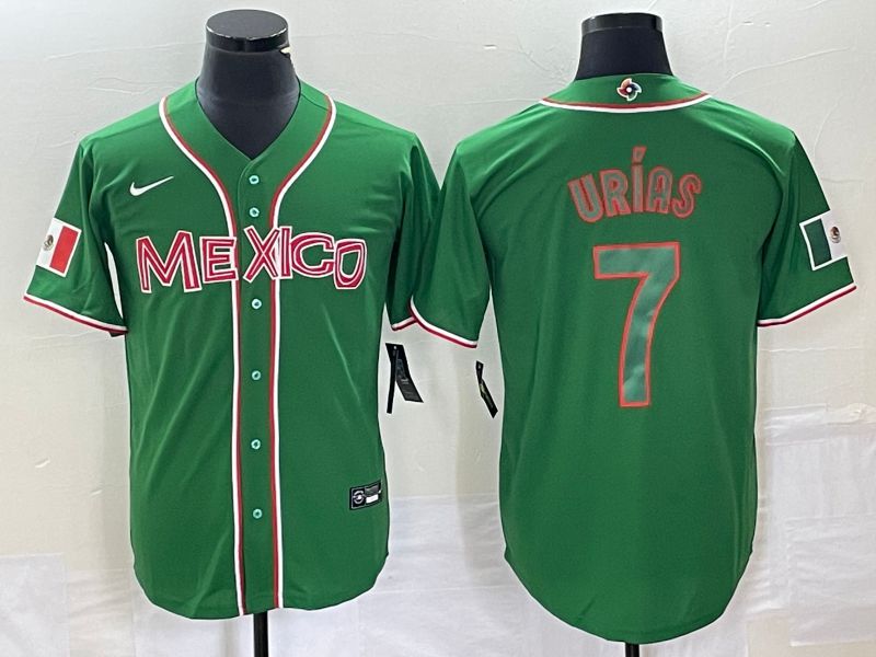Men 2023 World Cub Mexico #7 Urias Green green Nike MLB Jersey3->more jerseys->MLB Jersey